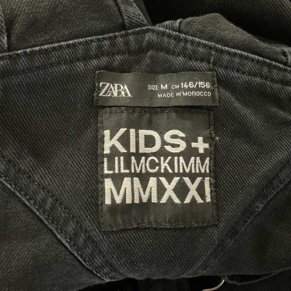 Zara MMXXI X Alastair McKimm Black Denim Overalls Kids Size M